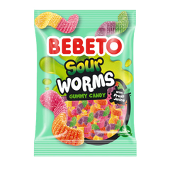 Bebeto Sour Worms 80g-1