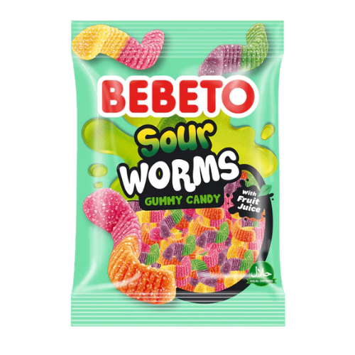 Bebeto Sour Worms 80g