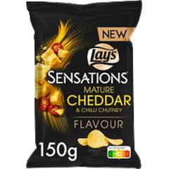 Lays Sensations Mature Cheddar & Chili Chutney 150g-1