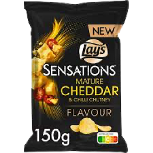 Lays Sensations Mature Cheddar & Chili Chutney 150g